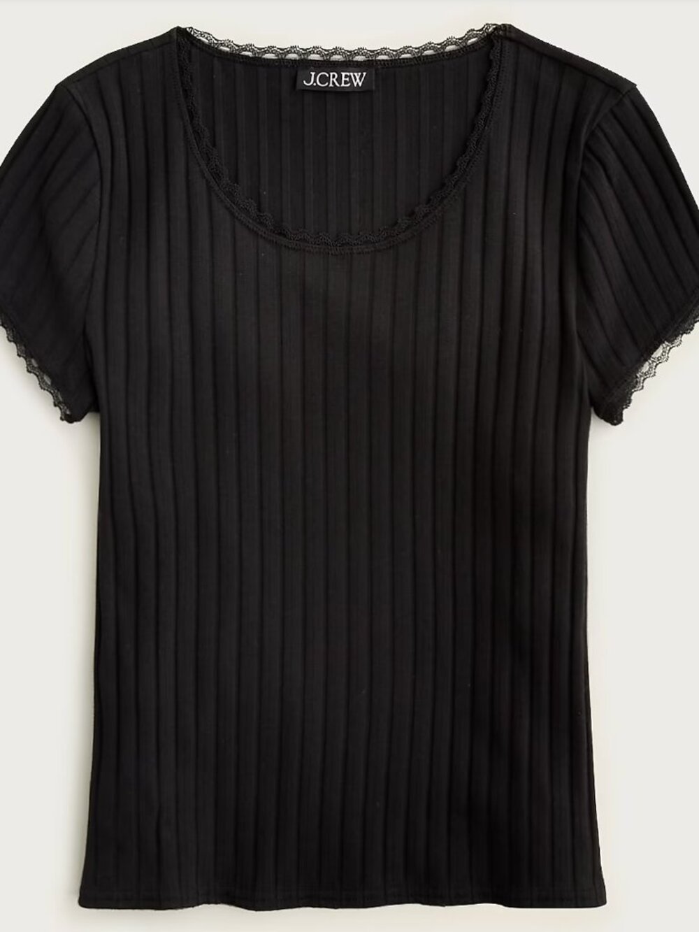 NEW NWT J. Crew Pointelle short-sleeve T-shirt Color: Black
